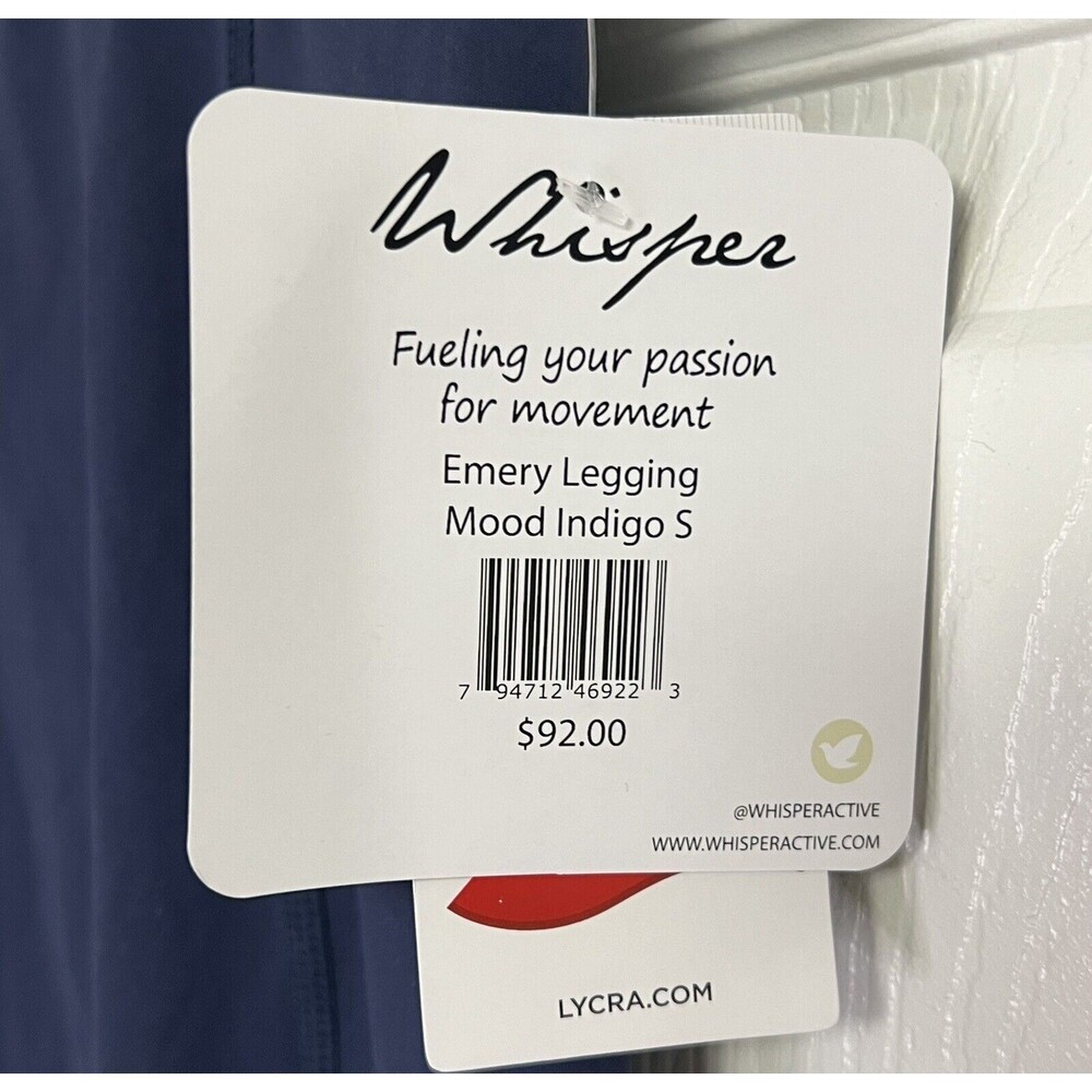 Whisper Women's Blue Indigo Pull On Leggings Small Pockets Ret. $92 Emory Mood - Picture 8 of 8